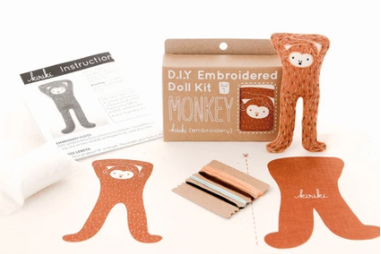 MONKEY - EMBROIDERY DOLL KIT