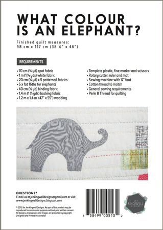 What Colour is an Elephant Quilt Kit - Jen Kingwell