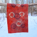 Hand Dyed Shibori Wool - Fiery Amber