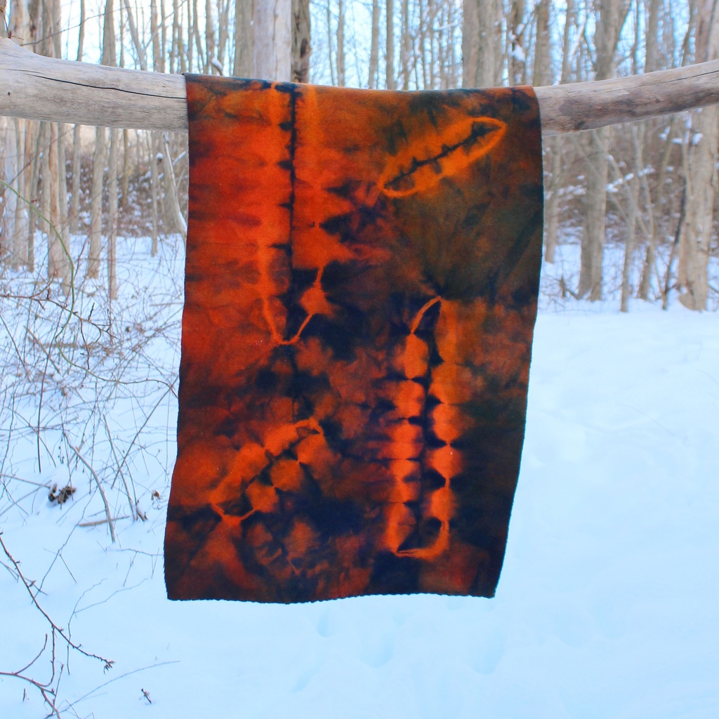 Hand Dyed Shibori Wool - Bewitched