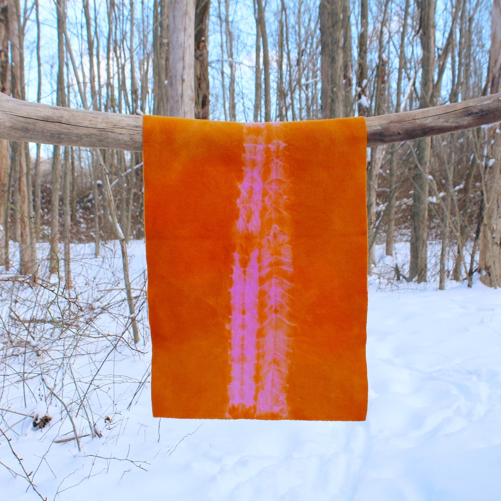 Hand Dyed Shibori Wool - Sweet and Spicy