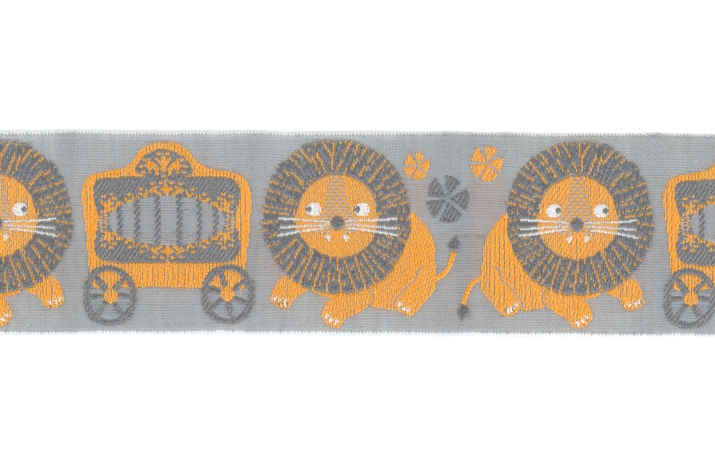 Ribbon Yardage - Lion on Grey