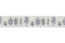 Ribbon Yardage - Grey & Lavender Flowers on Grey