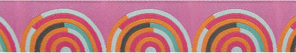 Ribbon Yardage - Fuchsia and Orange on Pink Hypnotizer