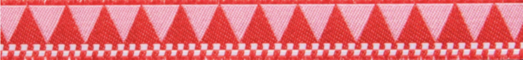 Ribbon Yardage - Red Triangles and Checkerboard