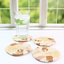 White Abstract Coasters, Set of 4