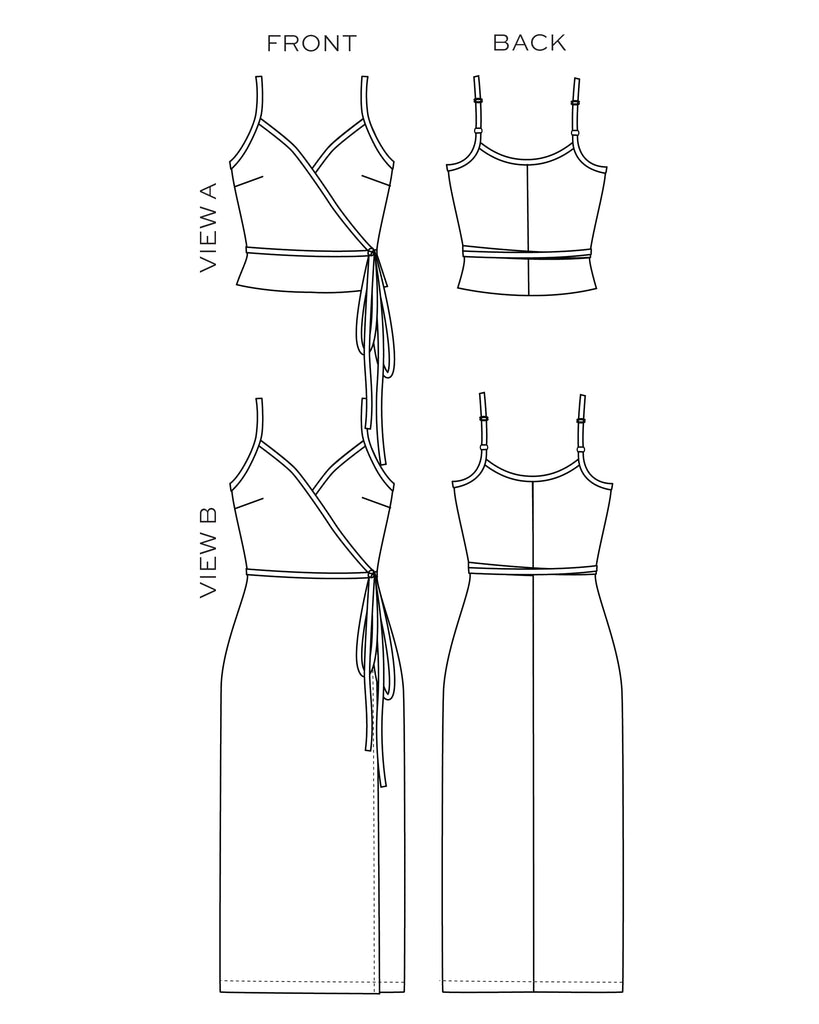 CALVIN WRAP DRESS PATTERN - TRUE BIAS