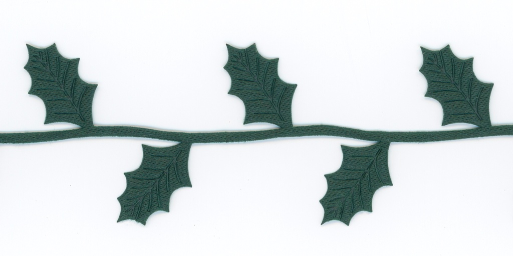 Ribbon Yardage - Green Holly Leaves