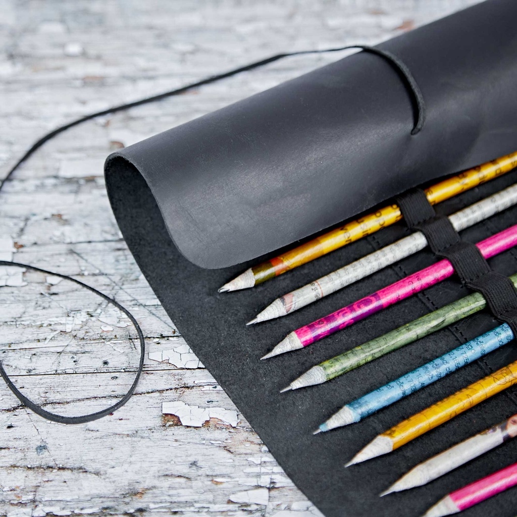 Leather Roll Up Pencil Case