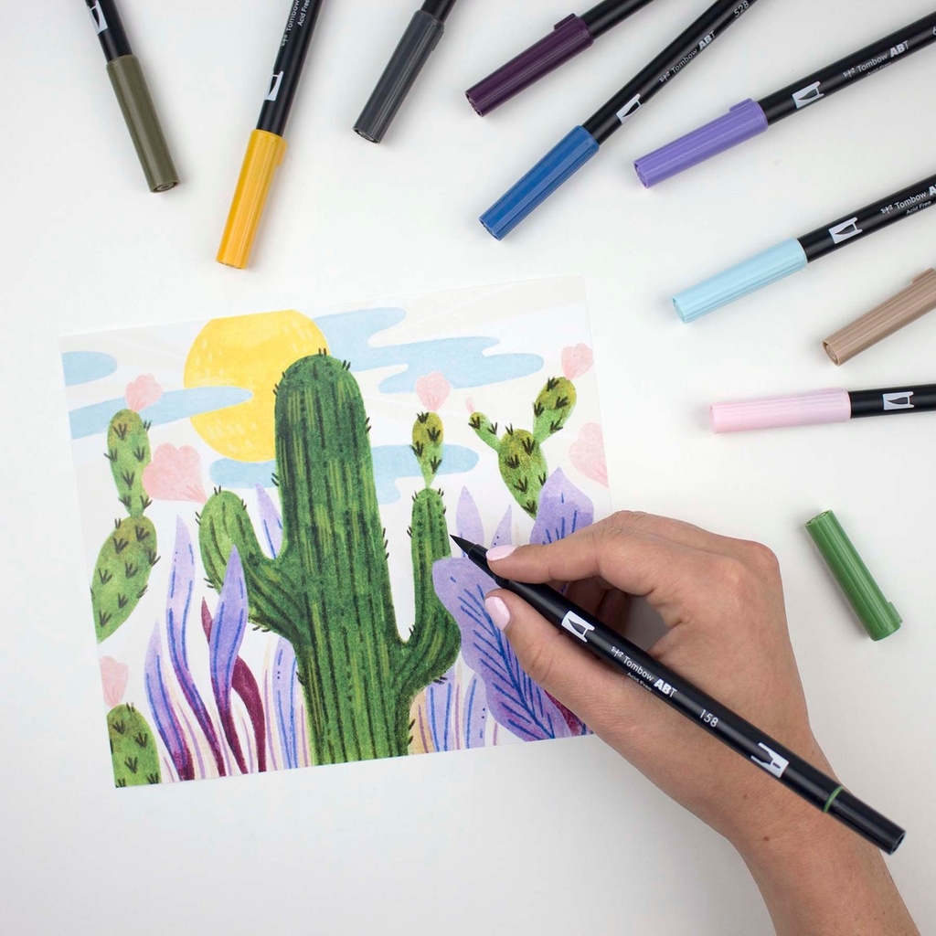 Desert Flora, 10pk Dual Brush Pen Art Markers