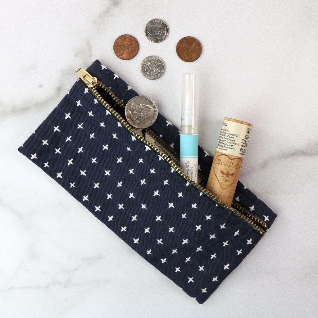 Cross-Stitch Pencil Case - Navy