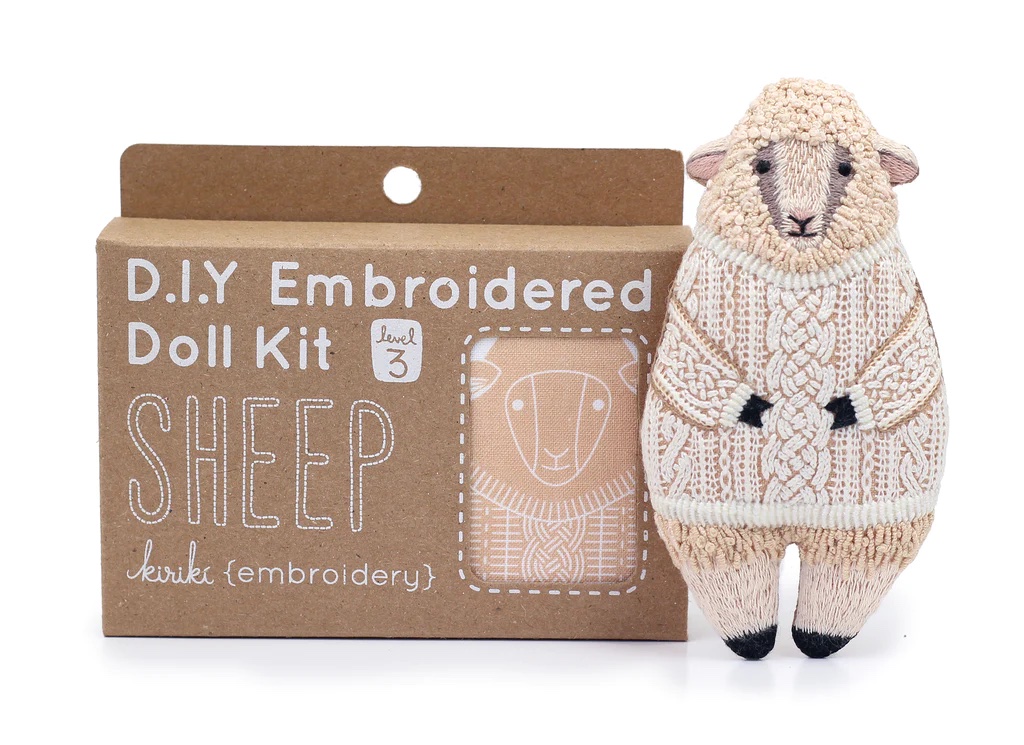 Sheep, Embroidery Doll Kit