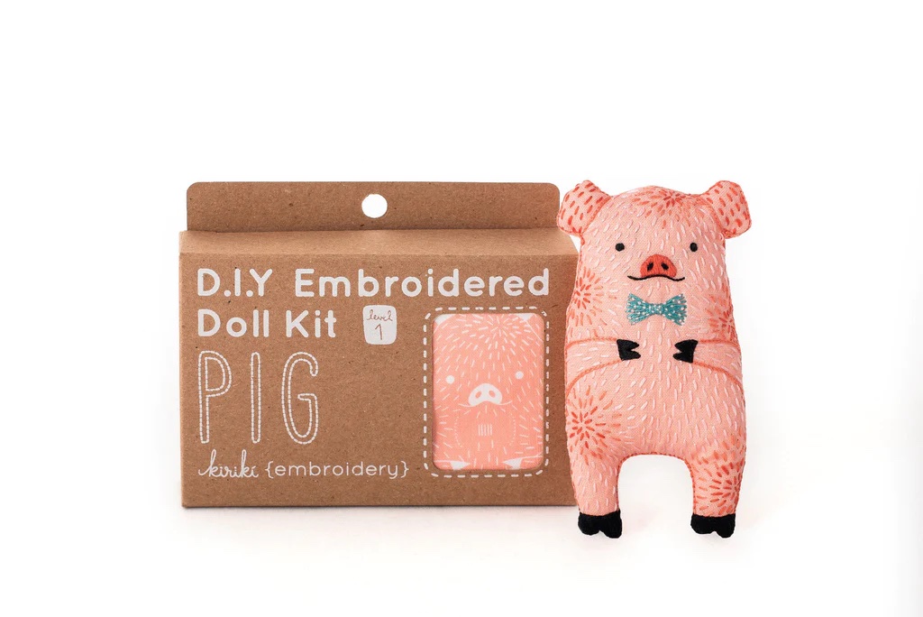Pig, Embroidery Doll Kit