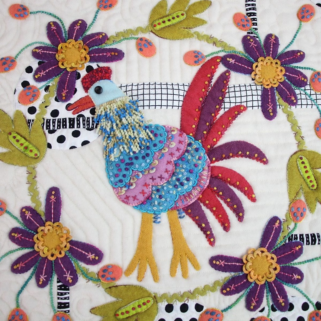 Sue Spargo Folk-art Quilts - Beautiful Sand Dollar piece created