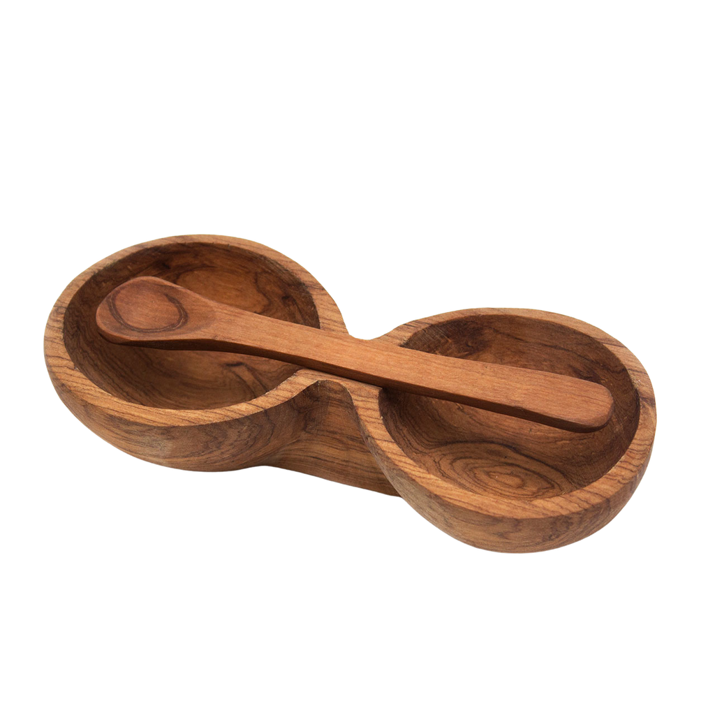 ​​​​​Day 2 - Olive Wood Double Bowl with Spoon
