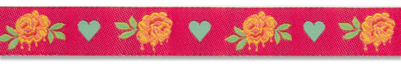RIBBON YARDAGE- PAINTED ROSES PINK