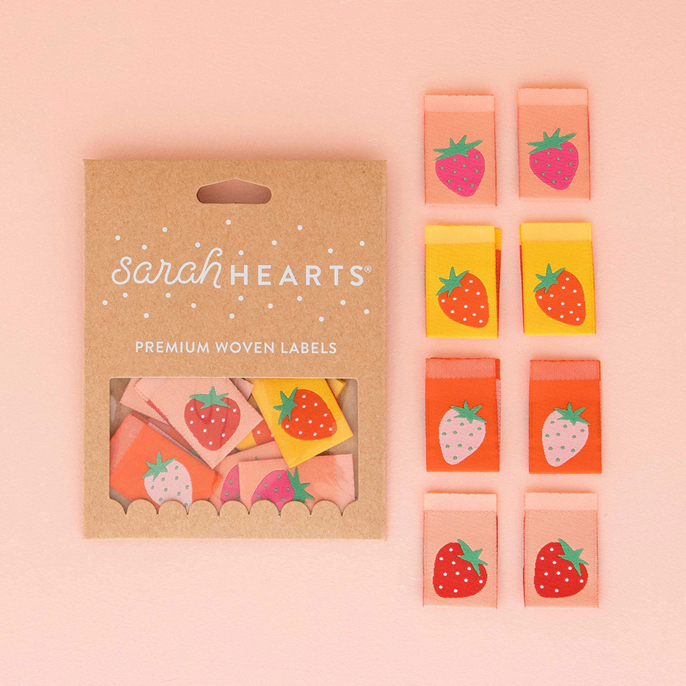 Strawberry Multipack Woven Labels, 8pk