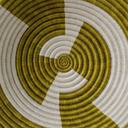 12" Large Rwandan Basket - Olive Geo