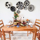 12" Modern Woven Bowl - Black Geo