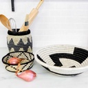 12" Modern Woven Bowl - Black Geo
