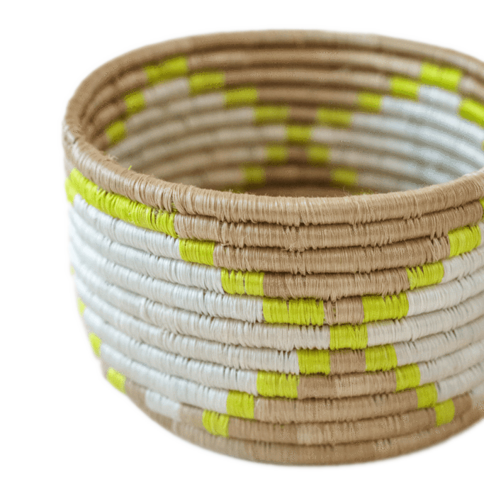 Woven Trinket Basket Neon