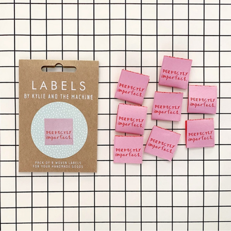 PINK "PERFECTLY IMPERFECT" WOVEN LABELS, 10PK