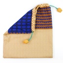 2 Tulips Project Pouch + Pattern, Indigo Cheddar