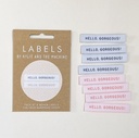 "HELLO GORGEOUS" WOVEN LABELS, 8PK