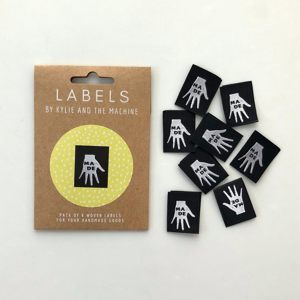 "MADE" WOVEN LABELS, 8PK