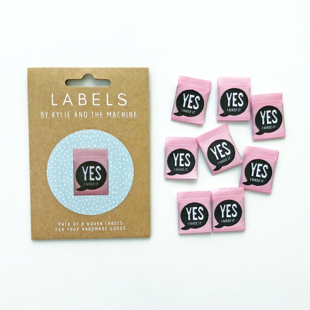 "YES I MADE IT" WOVEN LABELS, 8PK