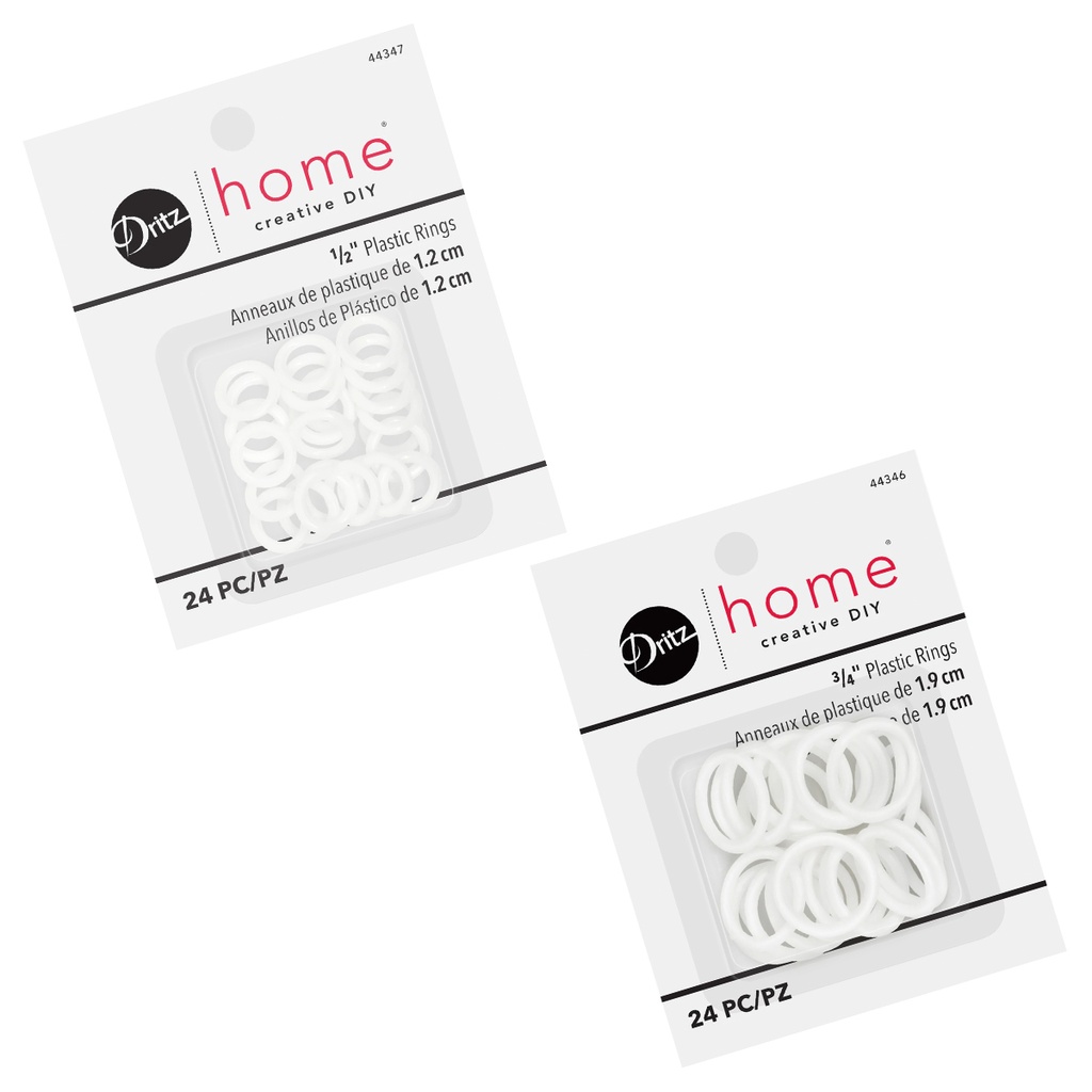 Plastic Bone Rings, 24 pc