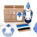 Blue Jay, Embroidery Doll Kit