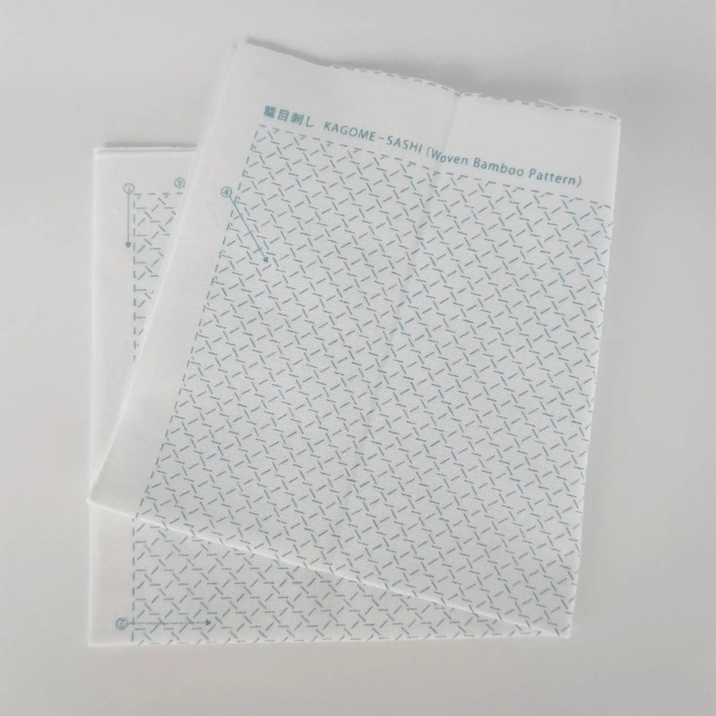 Woven Bamboo, Sashiko Cloth, White