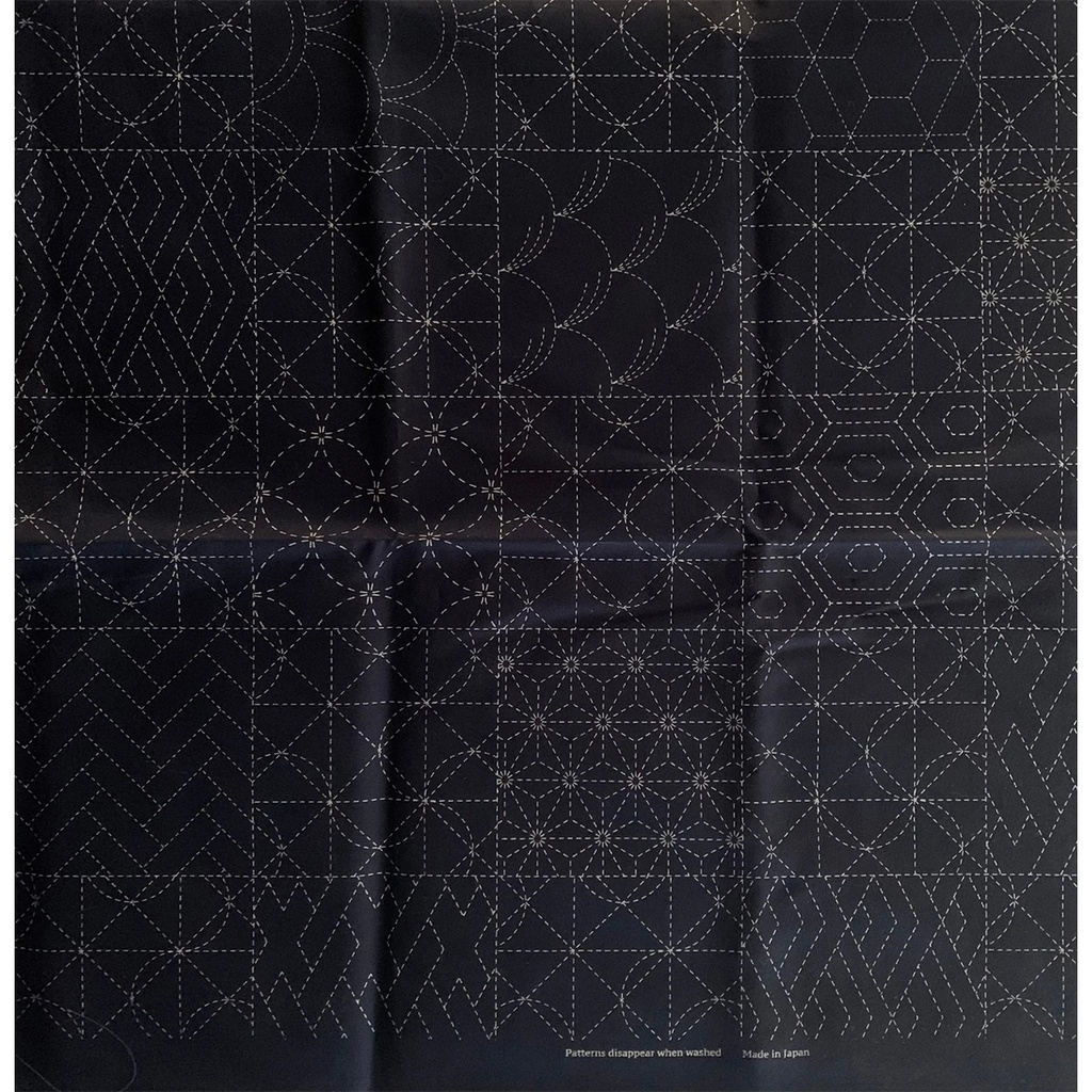 Pattern Sampler, Sashiko Cloth, Navy