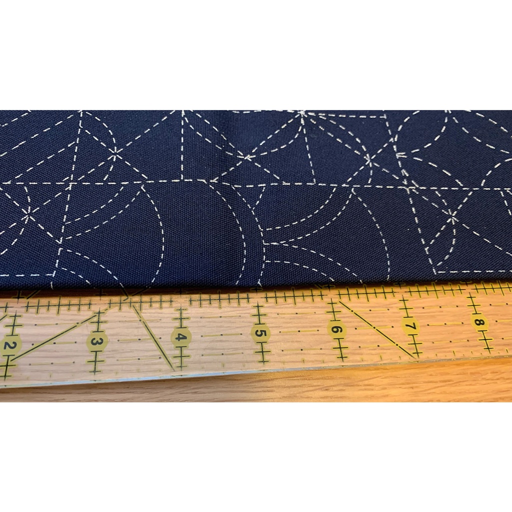 Pattern Sampler, Sashiko Cloth, Navy