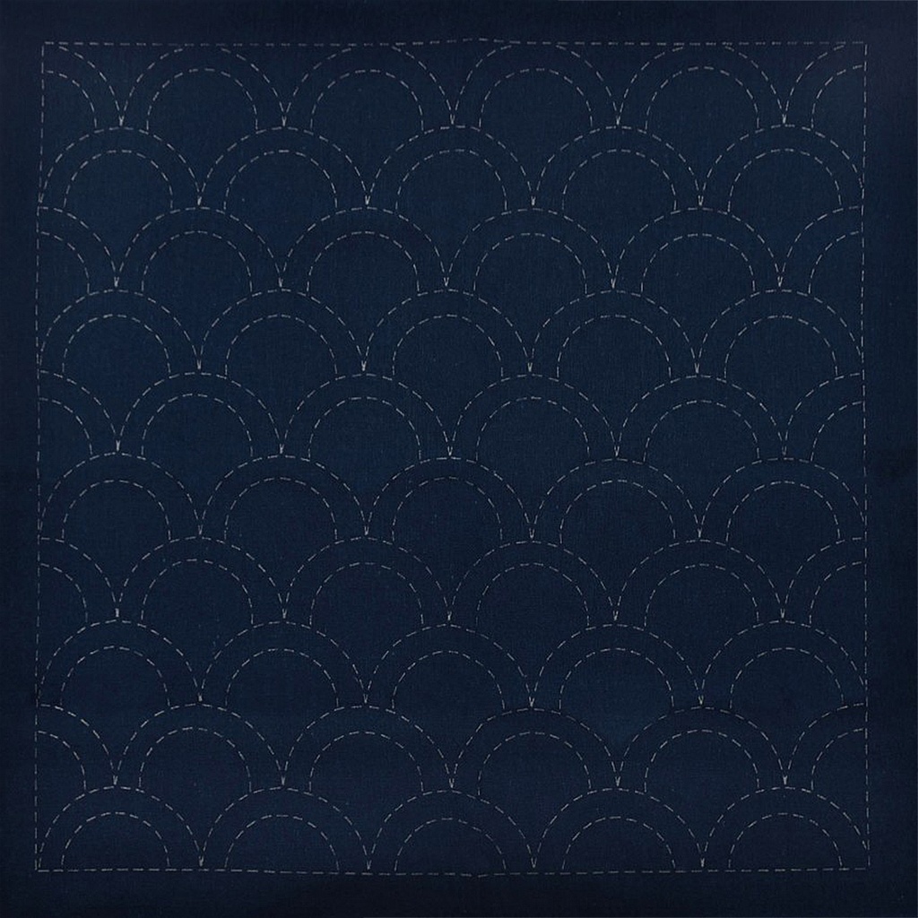 Olympus Sashiko Sampler, Seikaiha, Navy