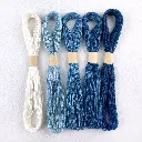 Indigo Dyed Silk Embroidery Floss - Ombre Set of Blue Thread  