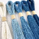 Indigo Dyed Silk Embroidery Floss - Ombre Set of Blue Thread  