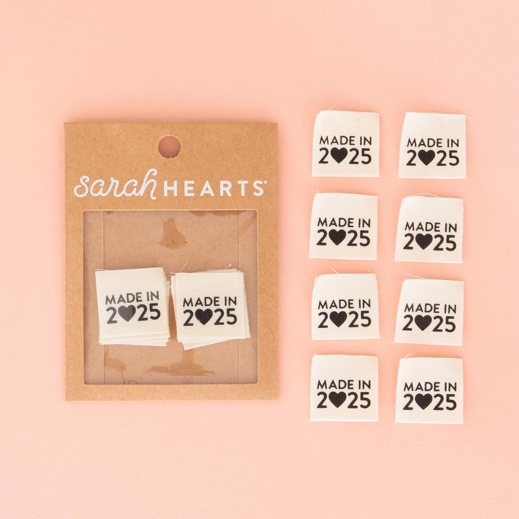 "Made in 2025" Organic Cotton Labels, 8pk