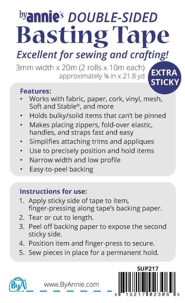 Double Sided Basting Tape 1/8in