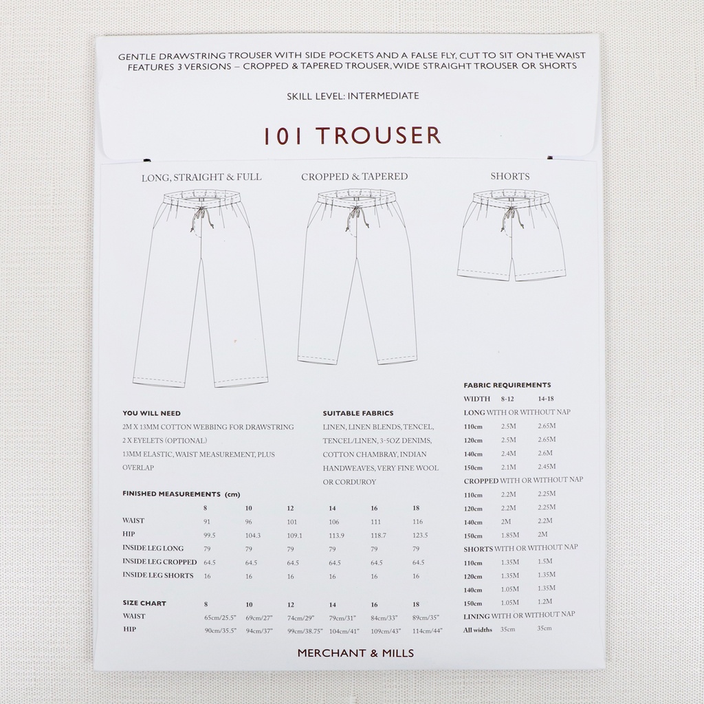 THE 101 TROUSER PATTERN
