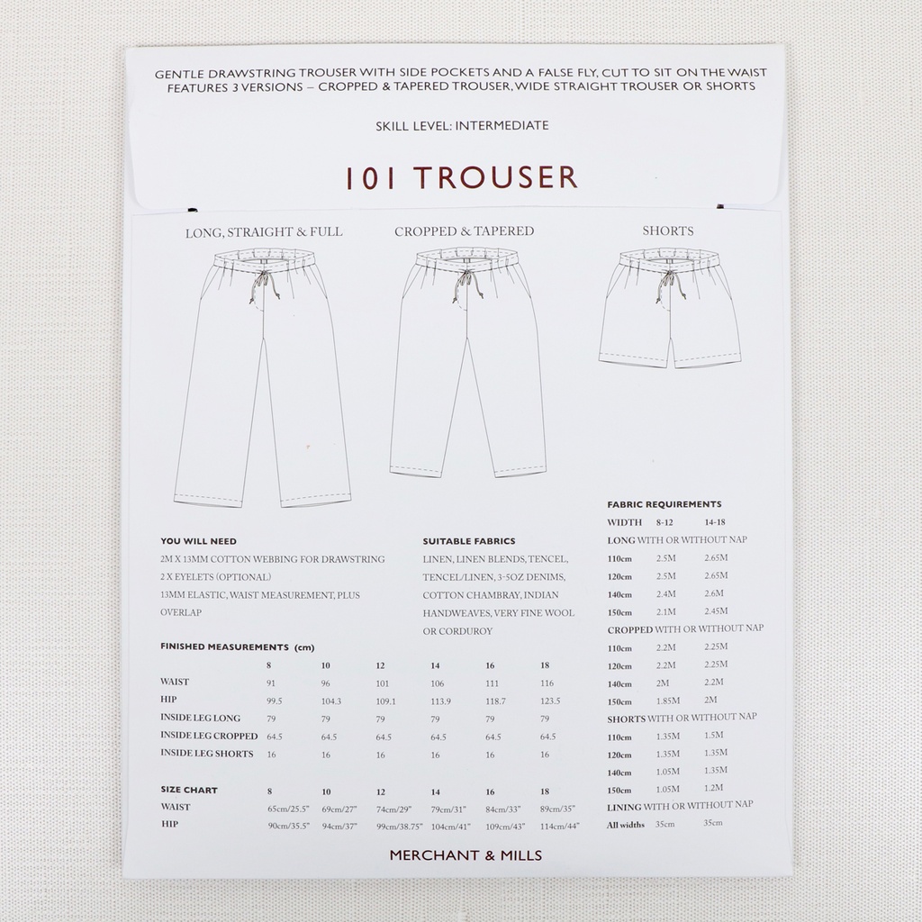 THE 101 TROUSER PATTERN