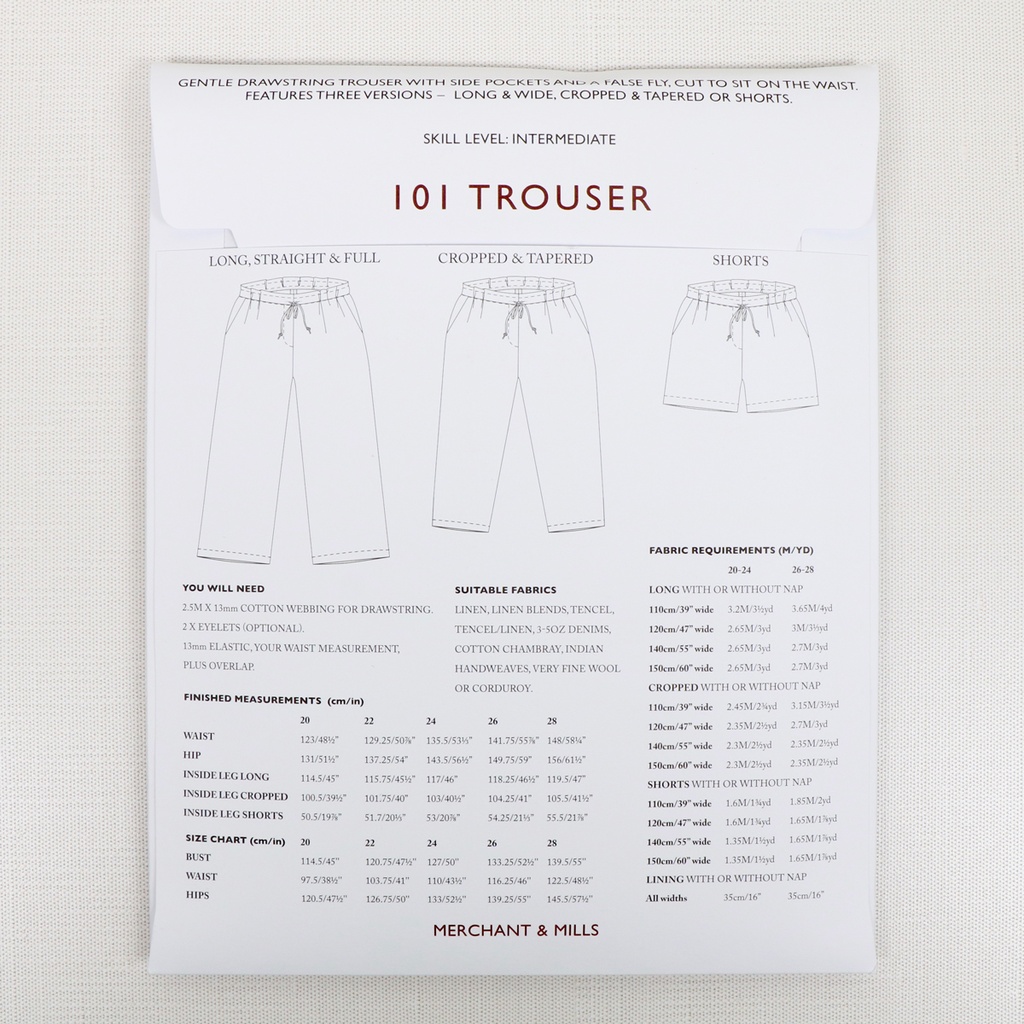 THE 101 TROUSER PATTERN