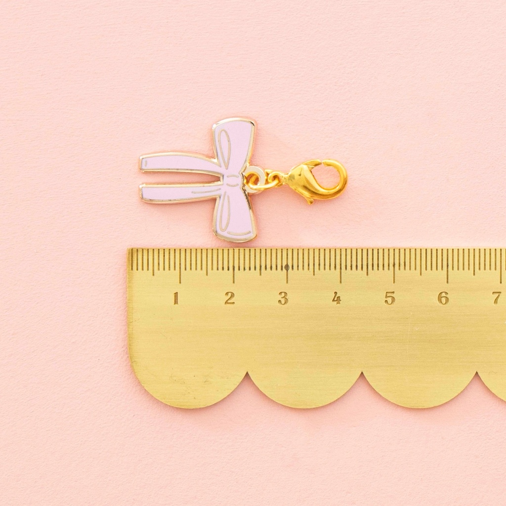 Pink Bow Zipper Charm