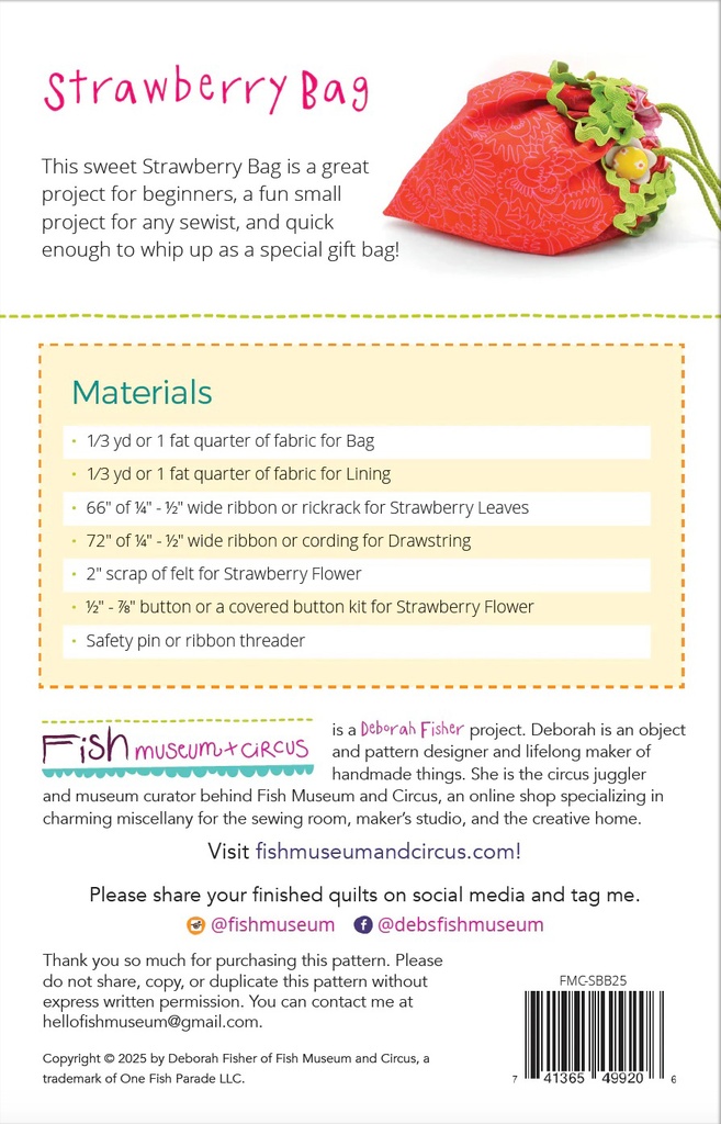 Strawberry Bag Pattern 