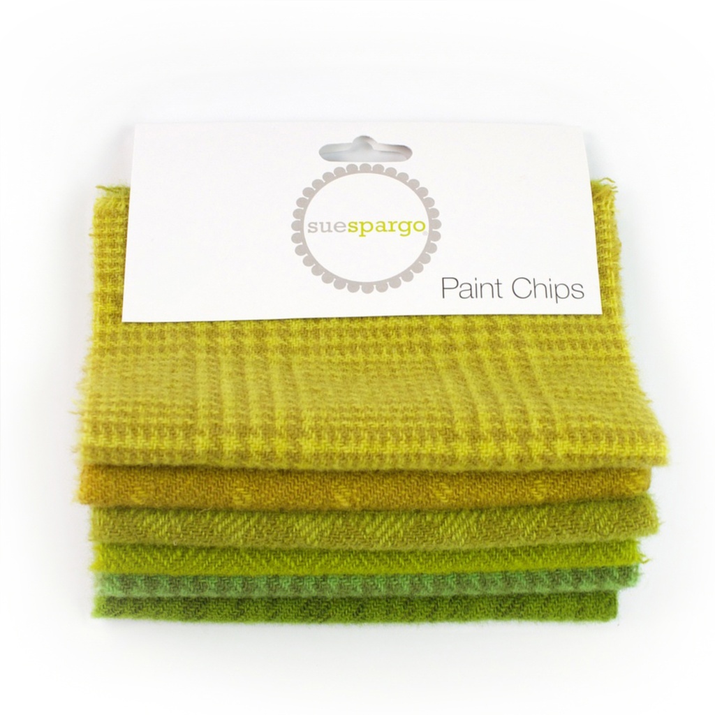 5" x 5" Textural Paint Chips - Green