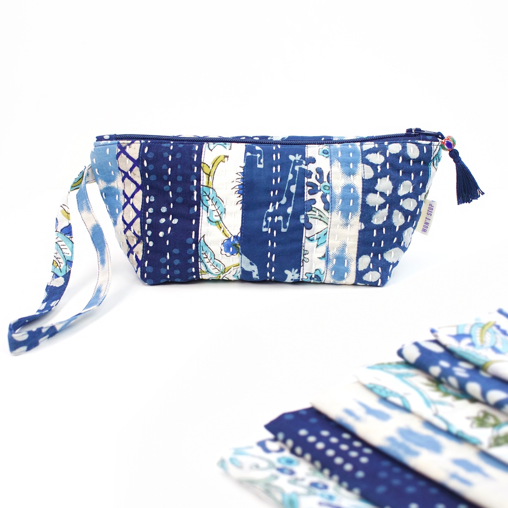 Flip and Sew Kantha Zip Pouch