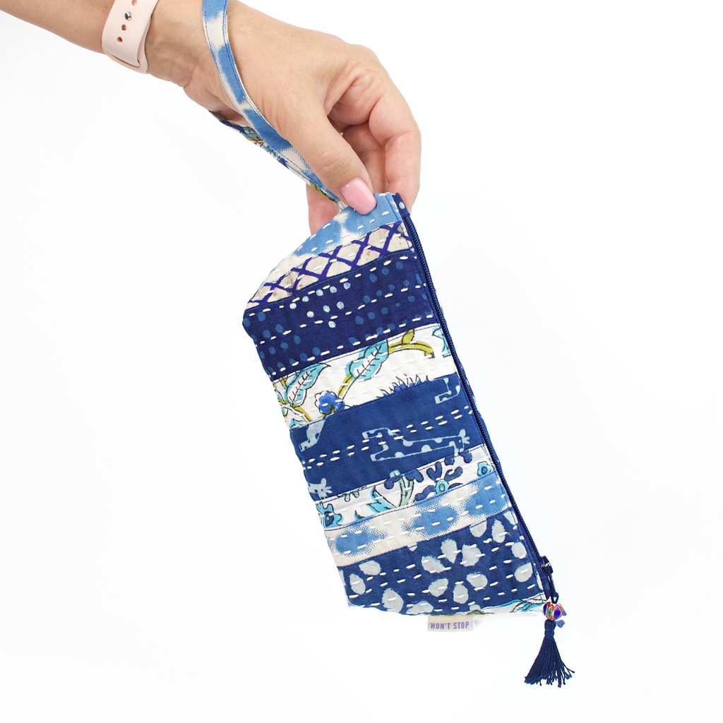 Flip and Sew Kantha Zip Pouch