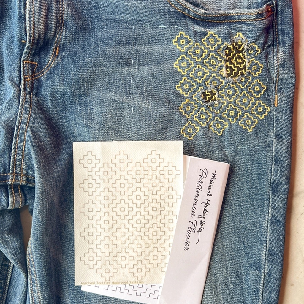 Persimmon Flowers - Minimal Mending + Embellishment Transfer