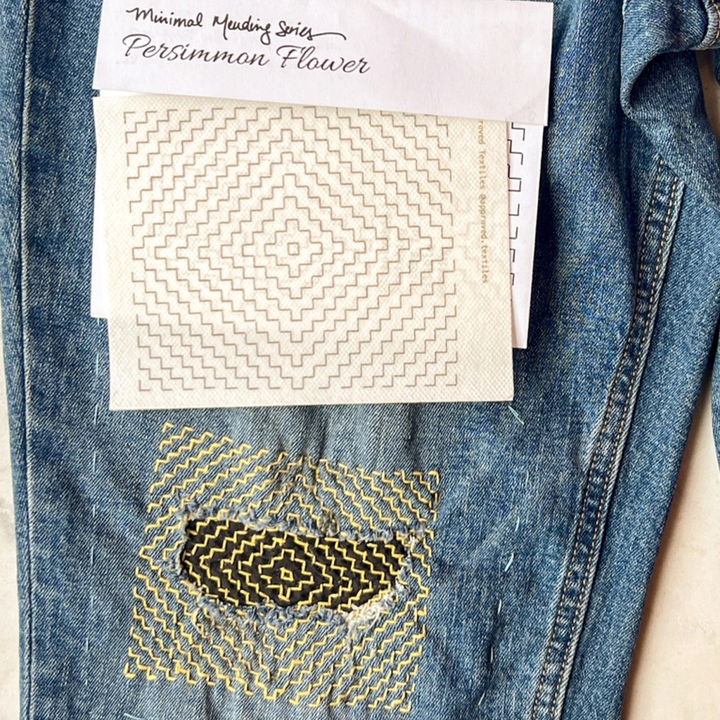 Persimmon Flowers - Minimal Mending + Embellishment Transfer